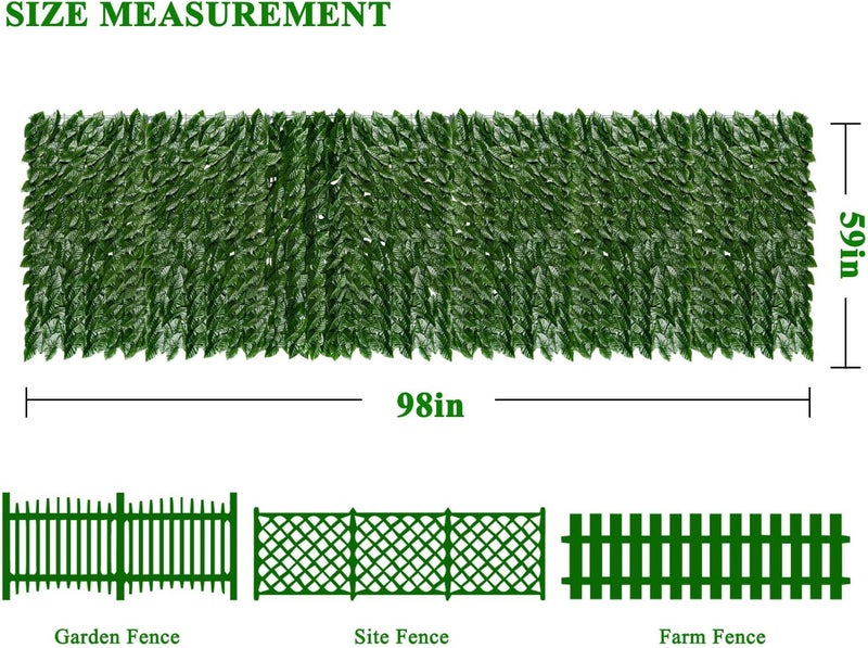 iCover Artificial Ivy Privacy Screen for Fence, 59x98in Strengthened Joint Prevent Leaves Falling Off, Faux Hedge Panels Greenery Vines, Decorative Fences for Outdoor, Garden - Image 2